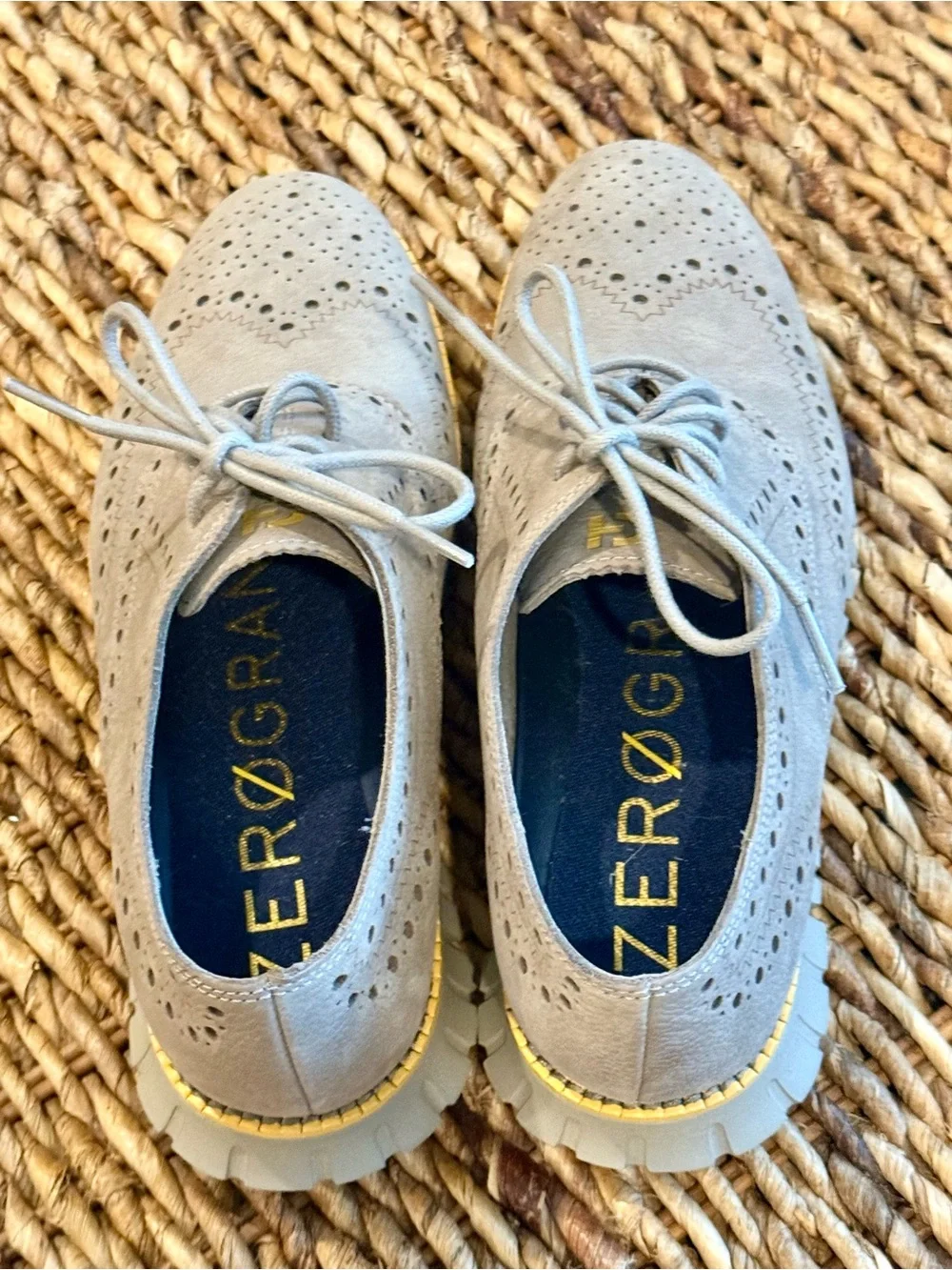 Cole Haan Light Gray Suede Wingtip Oxfords